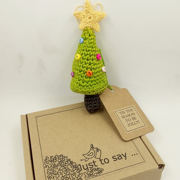 Crochet Christmas Tree Decoration  - Alternative to a Greetings Card 