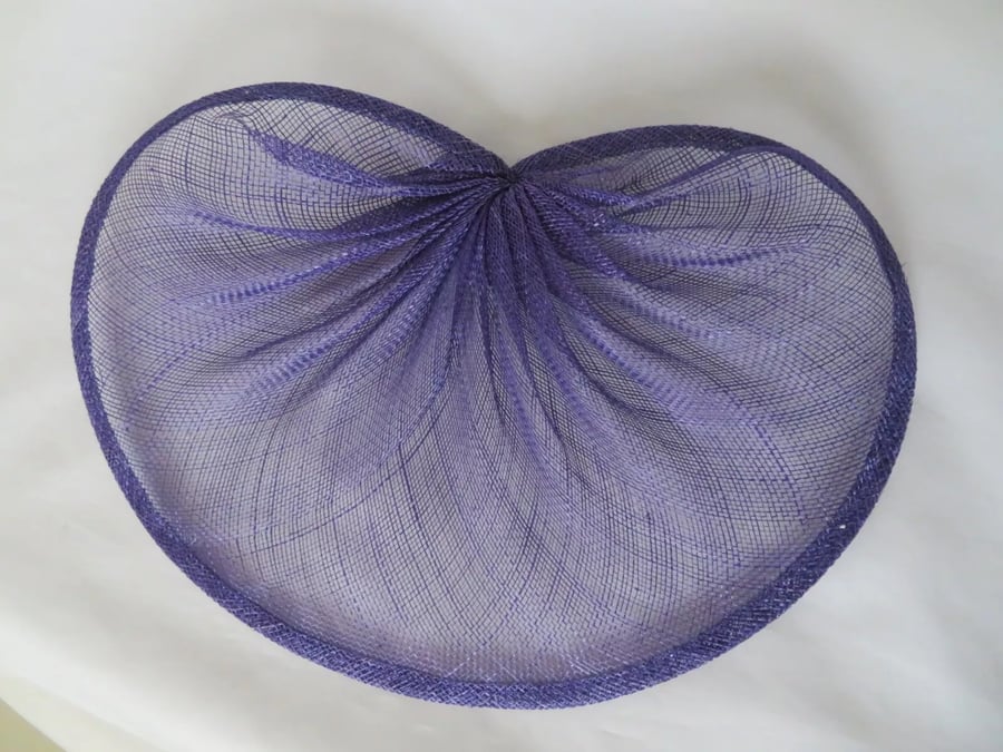 Ultraviolet Purple Kidney Shaped Gathered Hat Fascinator Base Millinery Supply