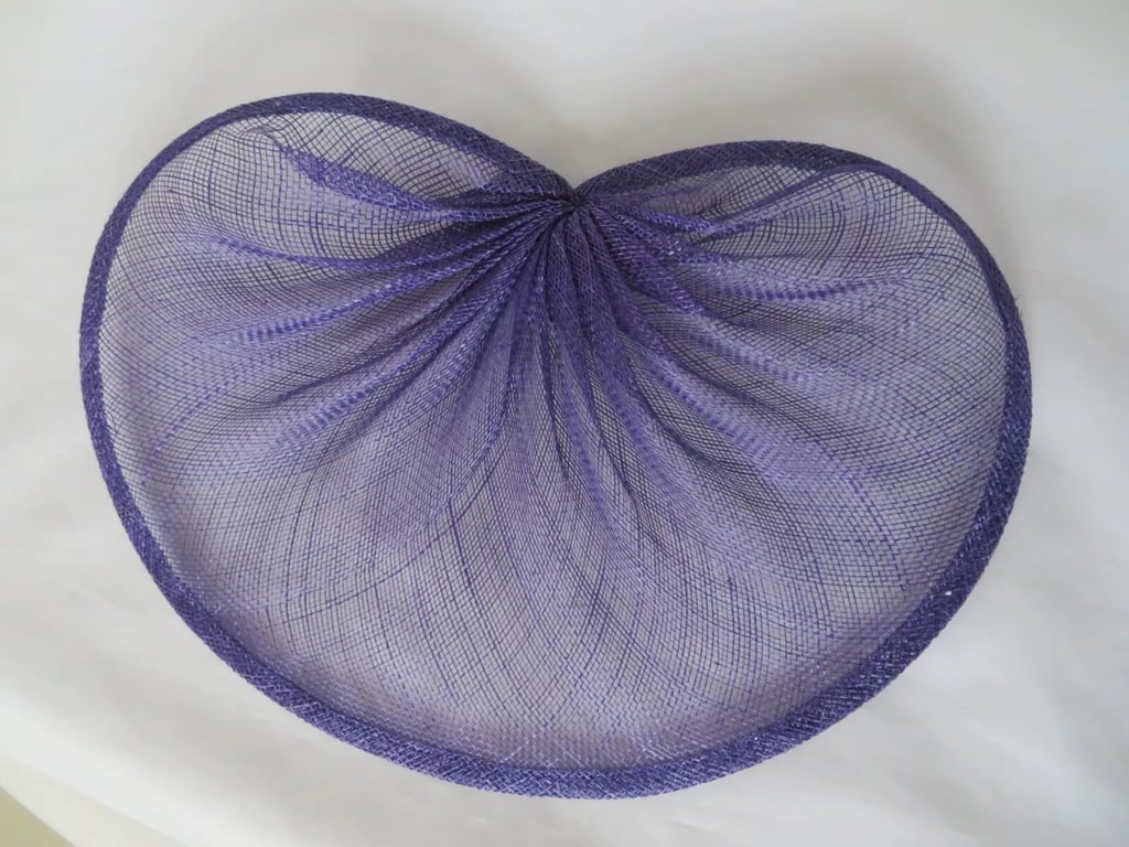 Ultraviolet Purple Kidney Shaped Gathered Hat Fascinator Base Millinery Supply