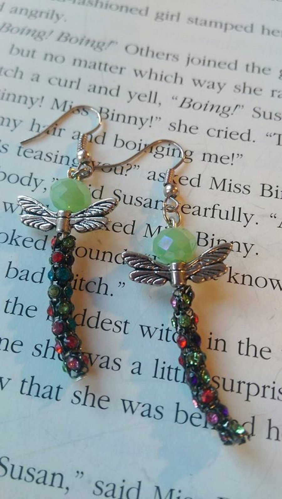 Rainbow Dragonfly Earrings.