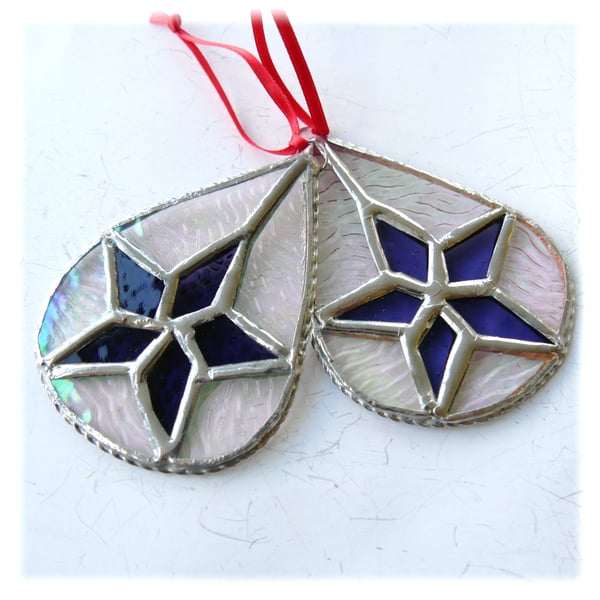 Teardrop Decoration Star Stained Glass Suncatcher Christmas