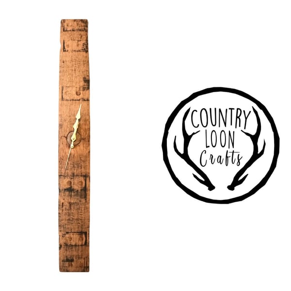 Wall Clock made from Whisky Barrel Stave