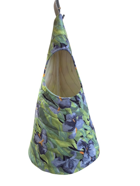 Quilted Handmade Peg Bag featuring Iris