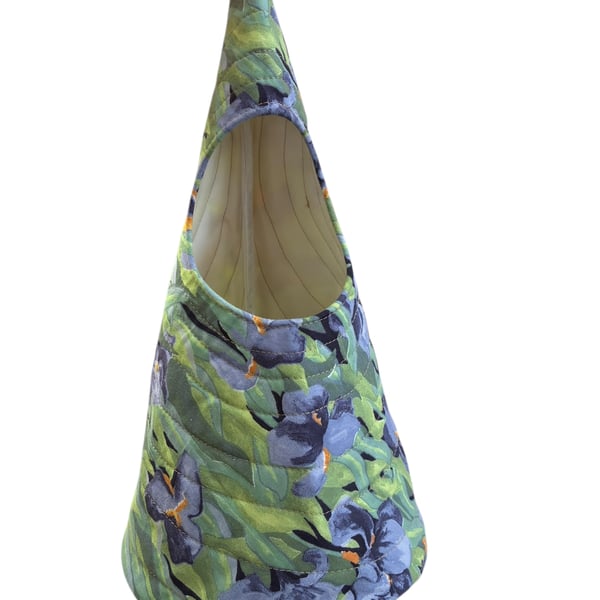 Quilted Handmade Peg Bag featuring Iris