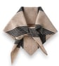 Triangle Scarf in Ecru with Navy ticking stripe
