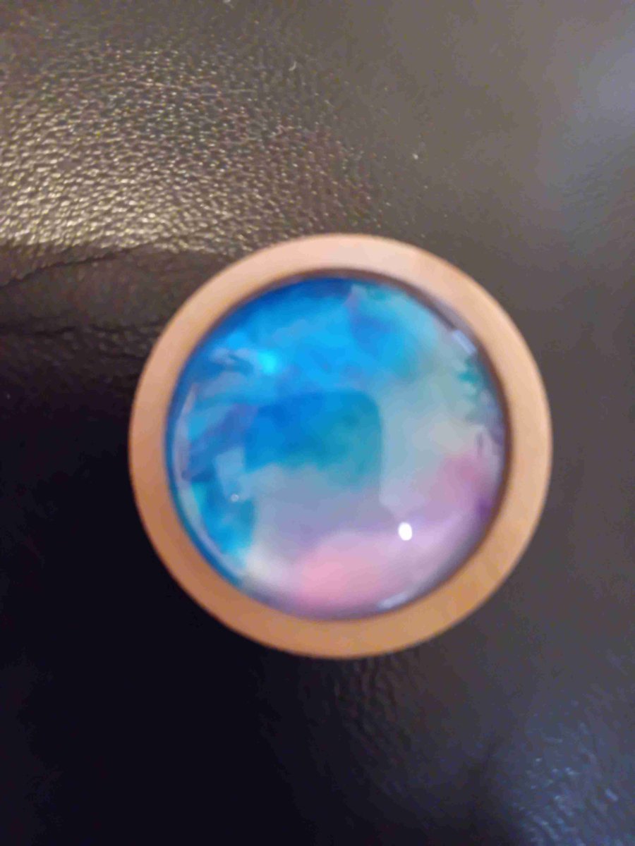 Blue and pink brooch