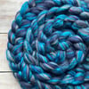 Recycled wool sari silk blend spinning fibre 100g   River of blue 