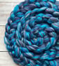Recycled wool sari silk blend spinning fibre 100g   River of blue 