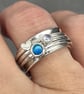 Silver Spinner Ring, fidget ring, moonstone ring, enamel ring, spinning ring, - Image 9