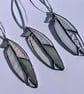 White, blush and iridescent stained glass feather decoration - choice of 2 sizes - Image 2