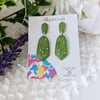 Green with Green Drop Earrings