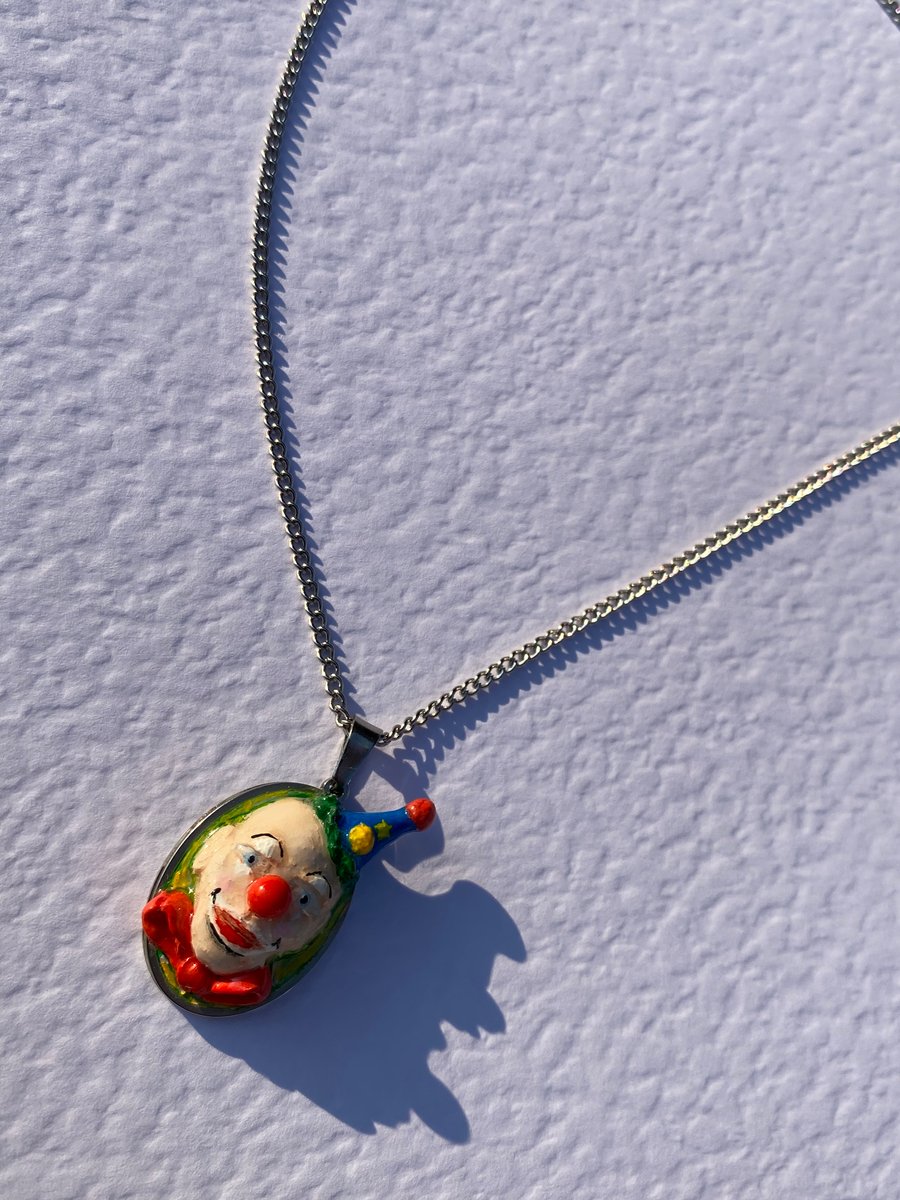 Cecil - Vintage inspired Clown Pendant Necklace 