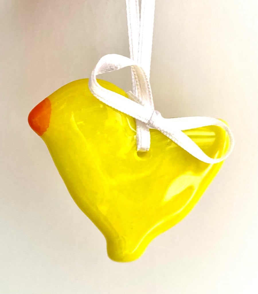 Easter Chick Glass Hanging Decoration