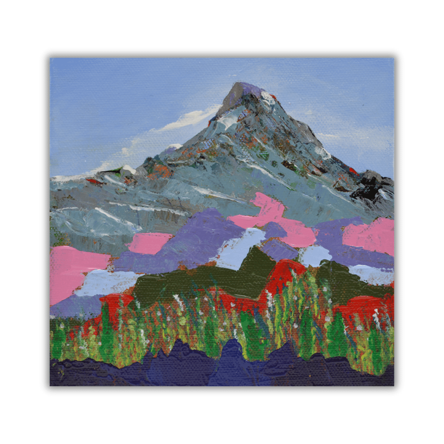 Framed landscape painting - canvas - Scotland - mountain - Schiehallion