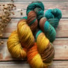 Hand dyed knitting yarn Fingering merino tweed 100g Firemoon