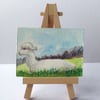 Aceo alpaca original watercolour art