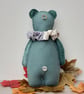Woodland Teddy bear, crazy patchwork decorative keepsake bear,hanging decoration - Image 9
