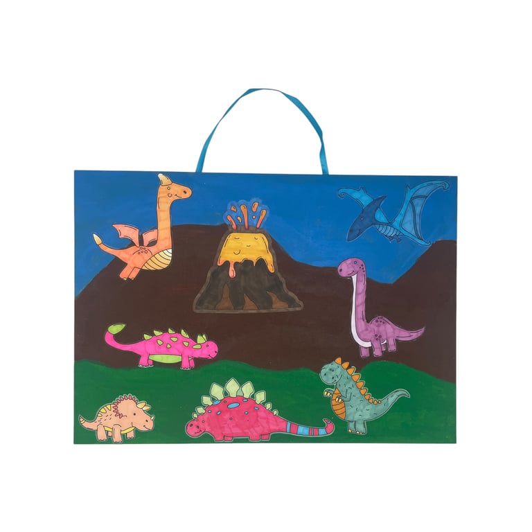Dinosaur & Volcano Wall Art