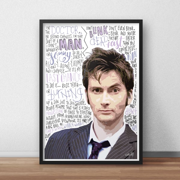 David Tenant, Doctor Who INSPIRED Poster, Print with Quotes