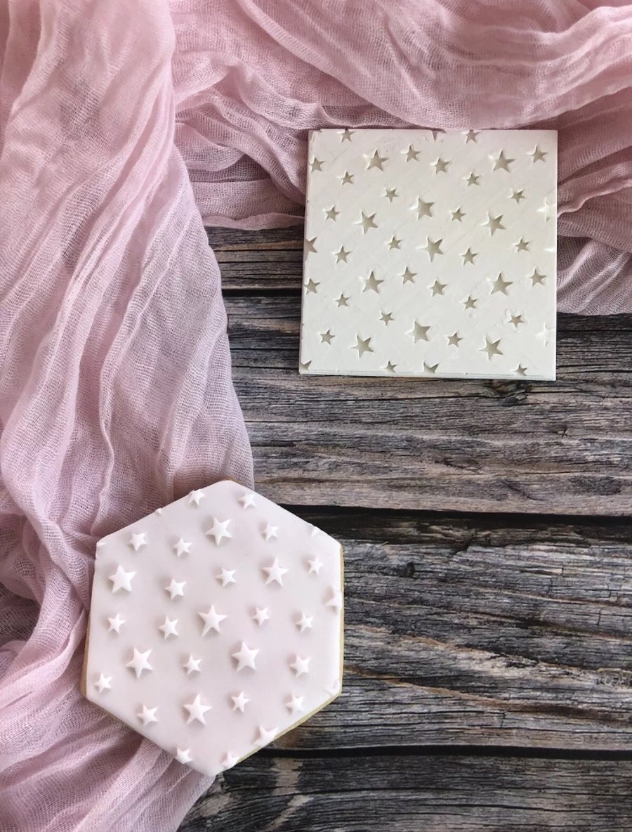 Star Pattern Fondant Embosser, Baking, Biscuit, Cookie, Space, Starry, Camping