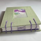 A Handstitched Book in Soft Greens & Purples