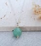 Gemstone Necklace, Sterling Silver Cable Chain, Green Aventurine Pendant - Image 4