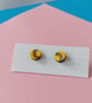 Round colourful curve wooden stud earrings - Image 8