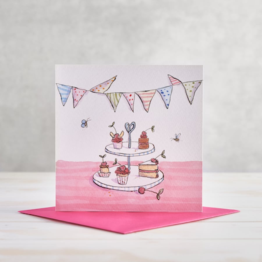 Cake Plates Greetings Card
