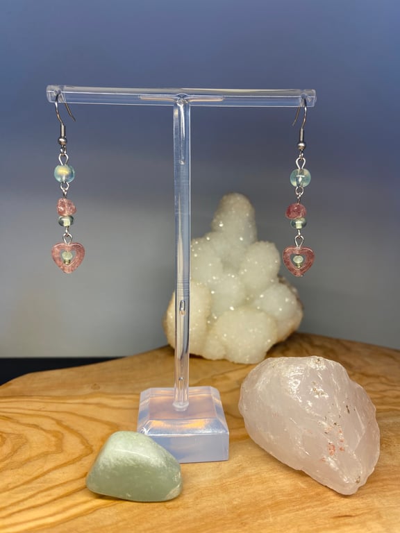 Winslie - Strawberry Quartz Earrings 