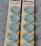 DESTASH: 10 Vintage Pale Green Stripe Jason Buttons on Original Card - Image 2