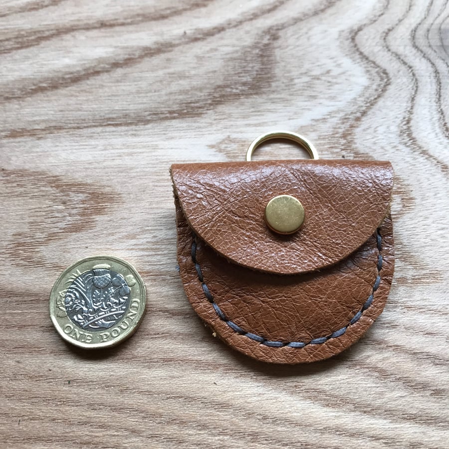 Leather key ring pouch - Teeny tiny pouch for teeny tiny things 