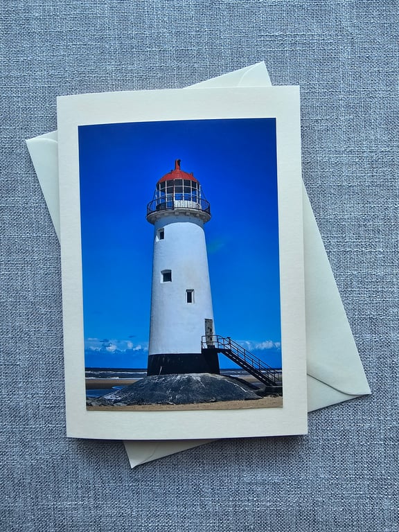 The Lighthouse at Talacre North Wales Large Photographic Card Size 7" x 5"