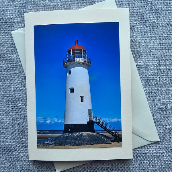 The Lighthouse at Talacre North Wales Large Photographic Card Size 7" x 5"