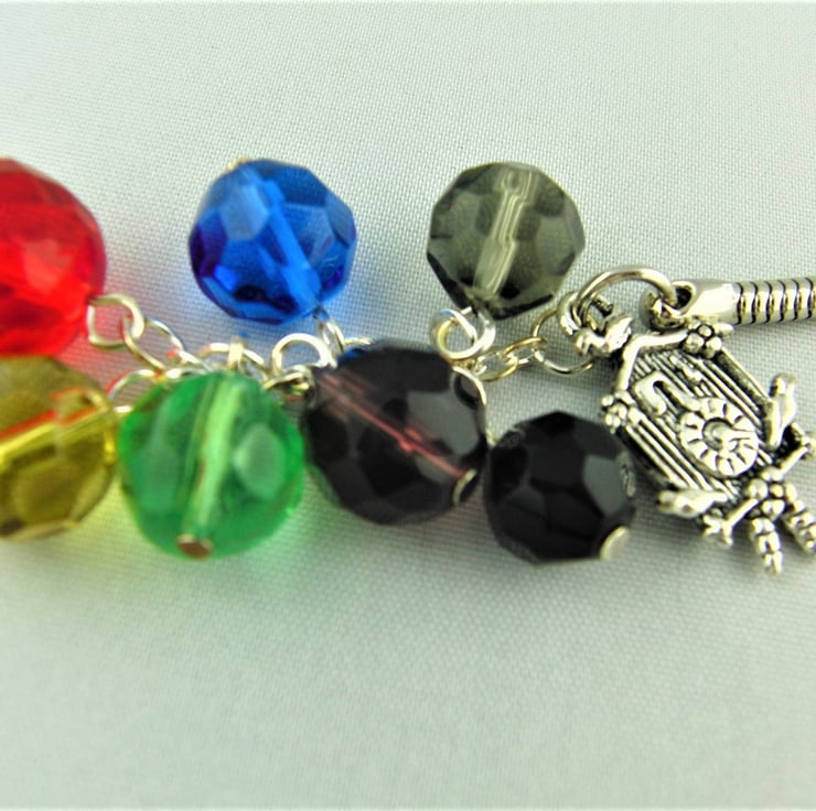 Silver Cuckoo Clock Charm and Multi Coloured Cr... Folksy