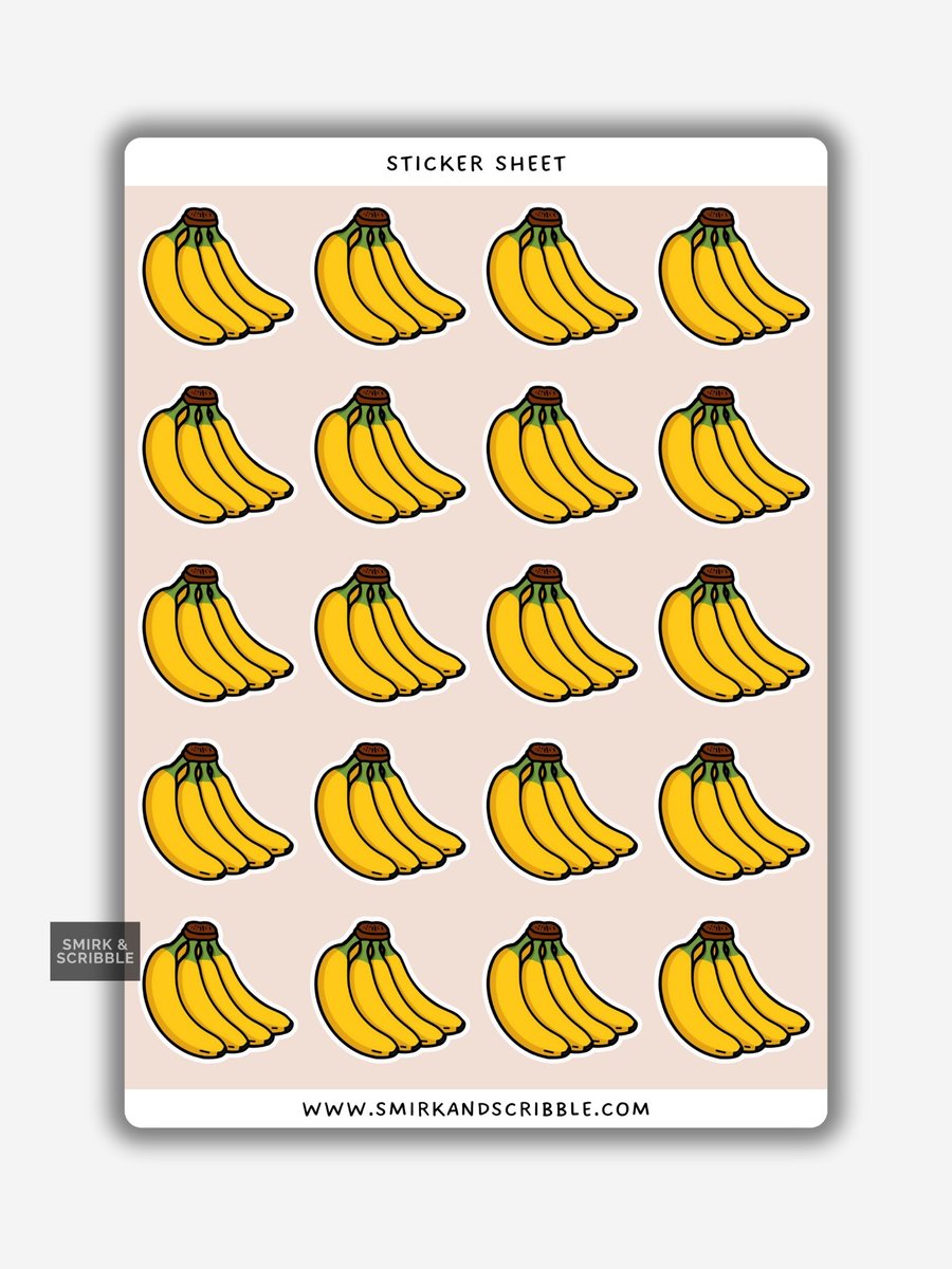 Funny Vinyl Sticker Sheet For Adults - Banana Fruit Bunch