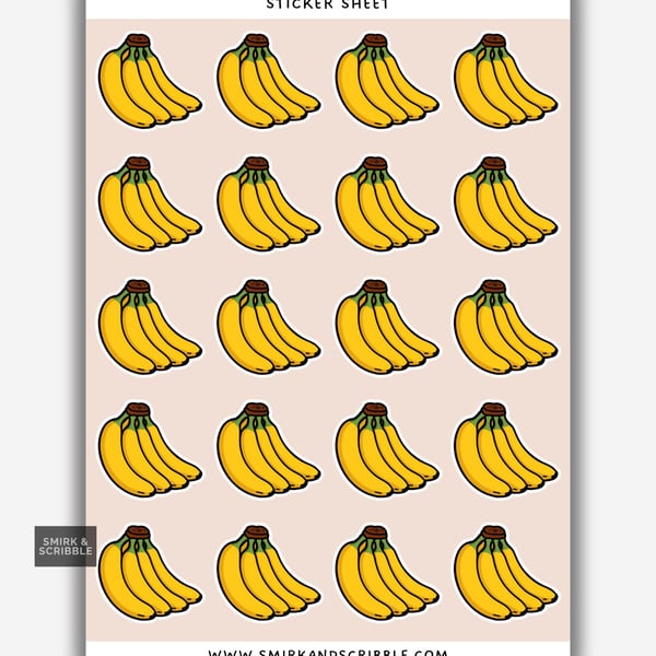 Funny Vinyl Sticker Sheet For Adults - Banana Fruit Bunch