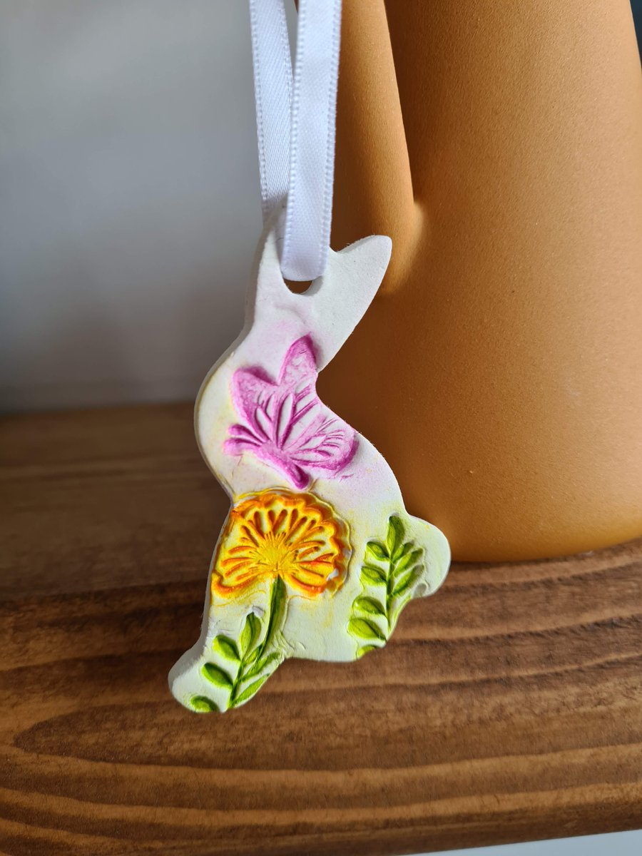 Bunny clay easter tree hanging decoration easter gift home decor