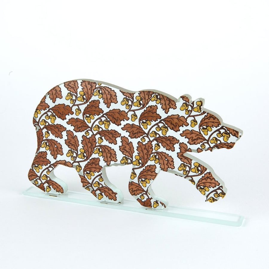 Acorn Bear Glass Sculpture