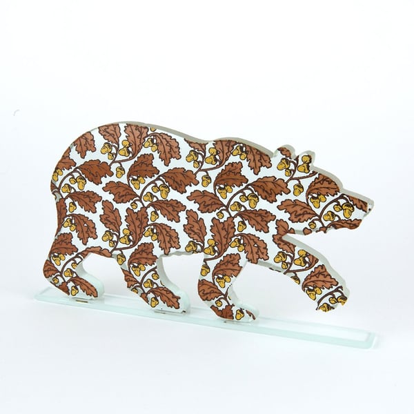 Acorn Bear Glass Sculpture