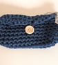 Handmade crochet purse made with petrol blue t-shirt yarn 