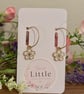 White Cherry Blossom Hoop Earrings, Enamel Floral Charms, Handmade Jewellery - Image 4
