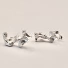 Handmade Recycled Silver Coral Earrings