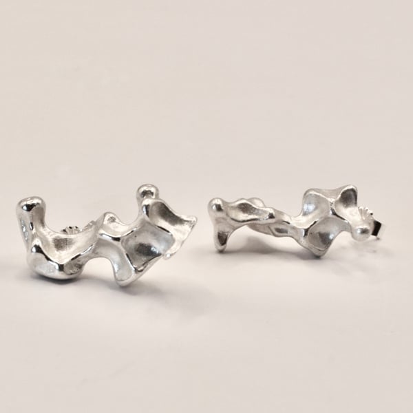 Handmade Recycled Silver Coral Earrings