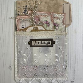 Ephemera pocket with tags and postcards PB11