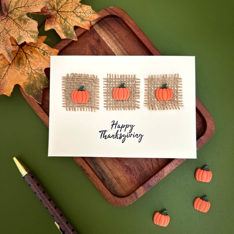 Autumn pumpkin birthday card seasonal harvest greetings thanksgiving wishes
