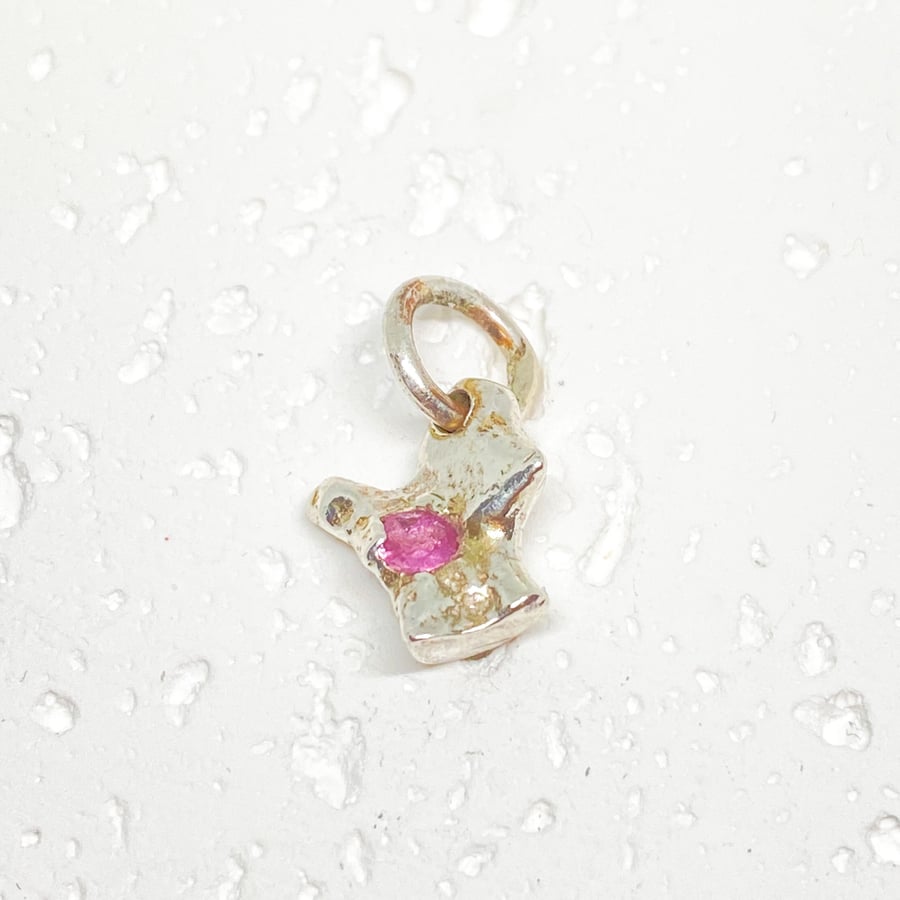 Pink Sapphire Sterling Silver Pendant Handmade 