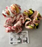 100% pure silk scrunchies. Digitally printed design - Mix & Match set of 3 Pink