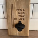Wall mounted bottle opener 