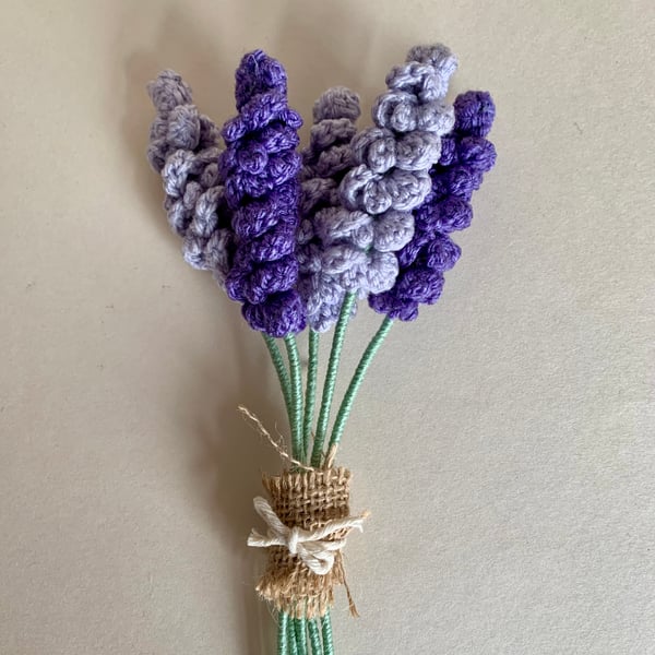 Crochet lavender bouquet, handmade flowers