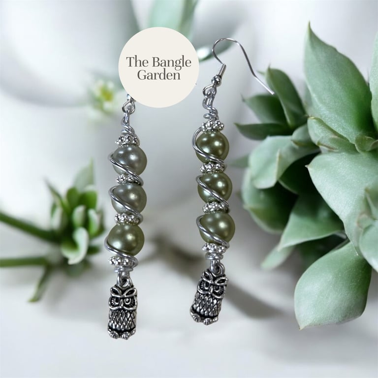 Wire wrapped & Bead Earrings